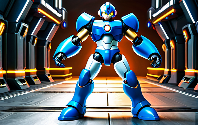 **Prompt 1: Fully Upgraded Mega Man X**
    A heroic and iconic Mega Man X character, standing tall in his complete, gleaming blue and white X armor, fully upgraded with vibrant green accents. He is posed dynamically, exuding strength and readiness for action. The background is a futuristic, high-tech environment with elements of advanced machinery and a subtle, epic scale, capturing the essence of his challenging world. The image should be a professional depiction, reflecting classic video game heroism. safe for work, appropriate content, fully clothed, modest attire, family-friendly, perfect robot anatomy, correct proportions, well-formed mechanical details, high-resolution, sharp focus, cinematic lighting.
